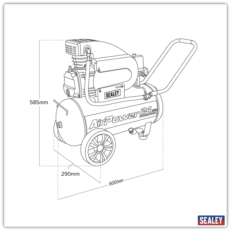Sealey 24L Direct Drive Air Compressor 2hp 110V