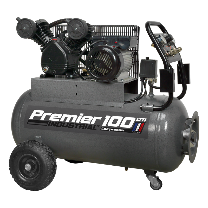 Sealey Premier Industrial 100L Belt Drive Air Compressor 3hp