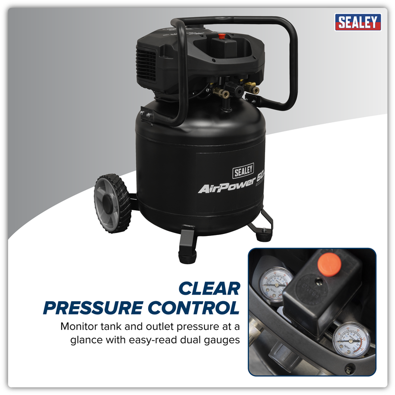 Sealey 50L Oil Free Belt Drive Compressor 2hp