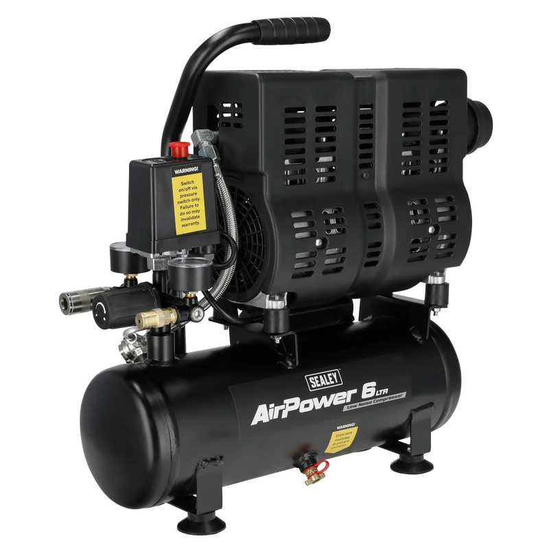 Sealey SAC6000S 6L Direct Drive Air Compressor 1hp Low Noise