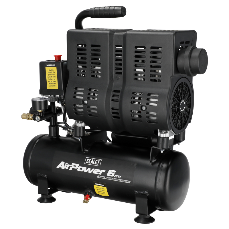 Sealey SAC6000S 6L Direct Drive Air Compressor 1hp Low Noise