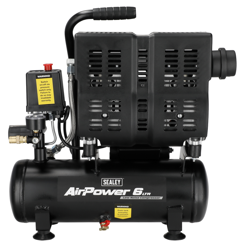 Sealey SAC6000S 6L Direct Drive Air Compressor 1hp Low Noise