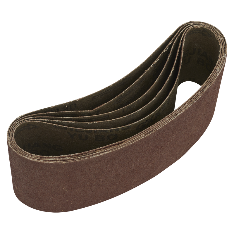 Sealey 76 x 457mm Sanding Belt 120Grit - Pack of 5 - SB120457 Trade Quality