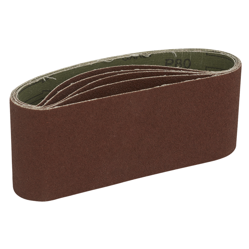 Sealey Sanding Belt 76x457mm 80Grit Pack of 5