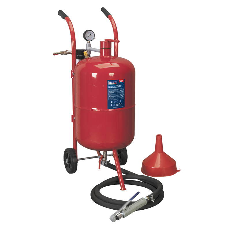 Sealey Shot Blaster SB997 37L with Water Trap & Wheels