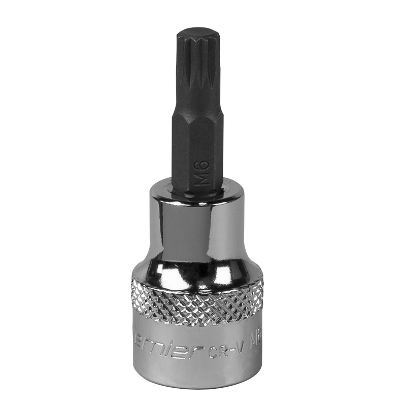Sealey Premier Spline Socket Bit M6 1/2"Sq Drive 55mm