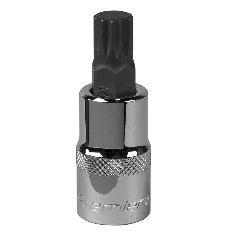 Sealey Premier Spline Socket Bit M12 1/2" Sq Drive 55mm