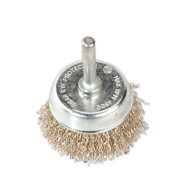 Sealey 50mm Crimped Wire Cup Brush with 6mm Shaft