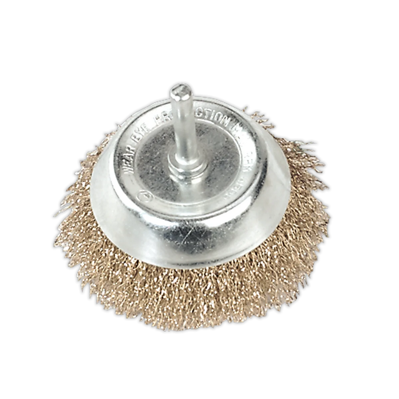 Sealey 50mm Crimped Wire Cup Brush with 6mm Shaft