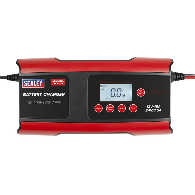 Sealey 12/24V Smart Battery Charger & Maintainer 15A