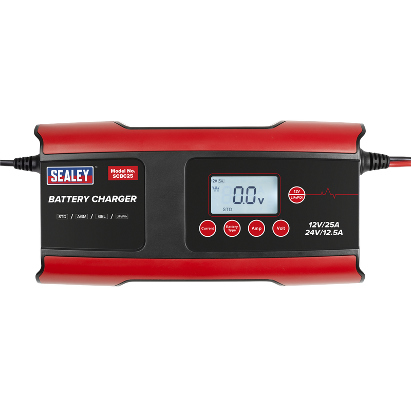 Sealey 12/24V Smart Battery Charger & Maintainer 25A