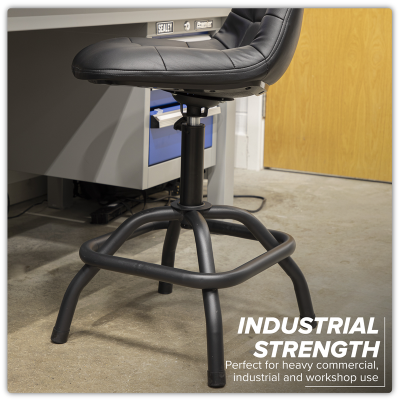 Sealey Premier Industrial Pneumatic Workshop Stool SCR01B 150kg Capacity