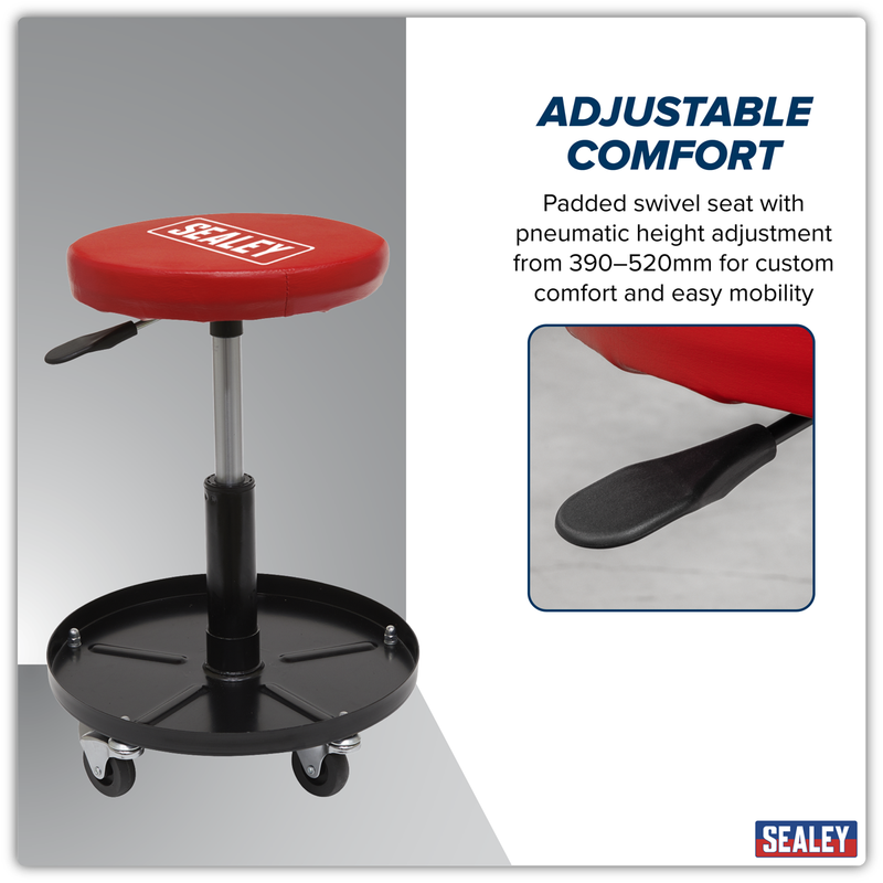 Sealey Pneumatic Mechanic's Seat Model SCR10 136kg Capacity