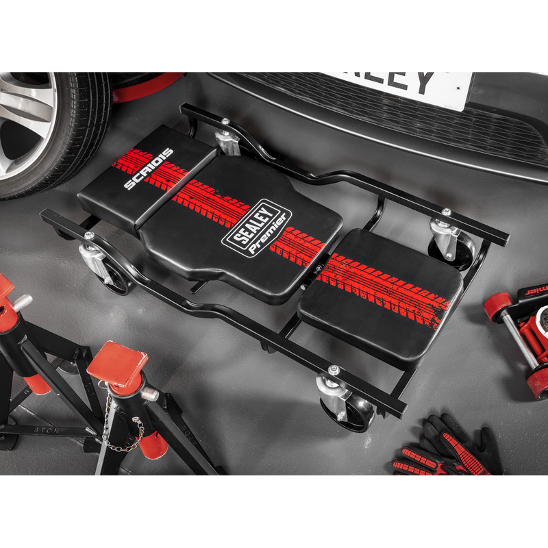 Sealey Premier Steel Creeper SCR101S 180kg Capacity with Adjustable Headrest