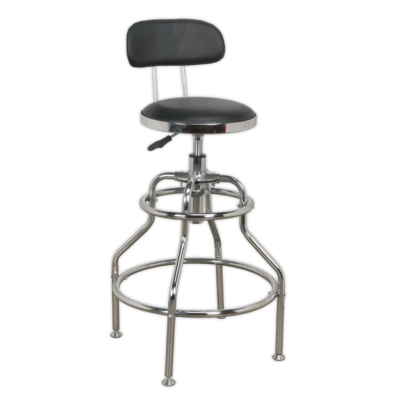 Sealey Pneumatic Workshop Stool SCR14 760-880mm Adjustable Height