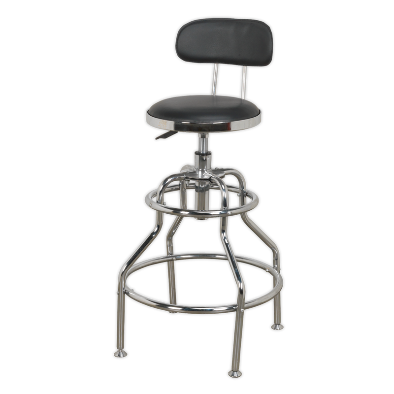 Sealey Pneumatic Workshop Stool SCR14 760-880mm Adjustable Height