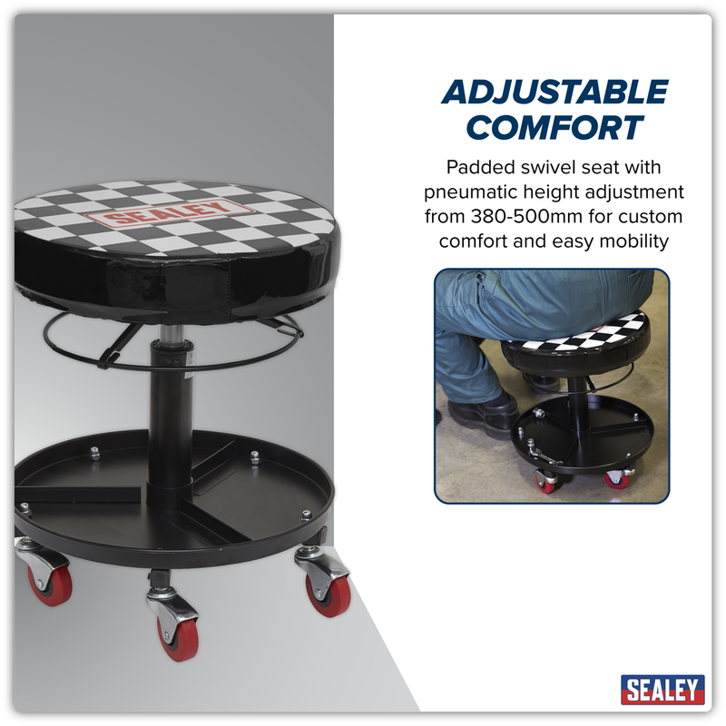 Sealey Pneumatic Mechanic's Seat Model SCR15 136kg Capacity