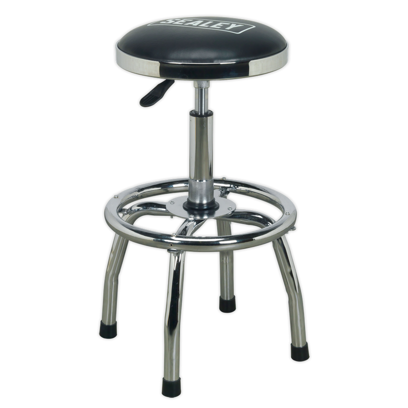 Sealey Pneumatic Stool SCR17 150kg Adjustable Height Workshop Seat