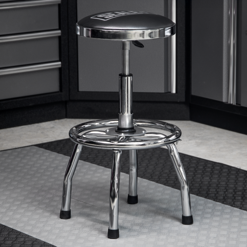 Sealey Pneumatic Stool SCR17 150kg Adjustable Height Workshop Seat
