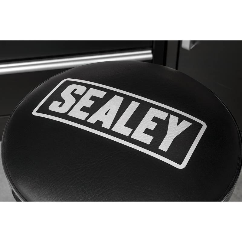 Sealey Pneumatic Stool SCR17 150kg Adjustable Height Workshop Seat