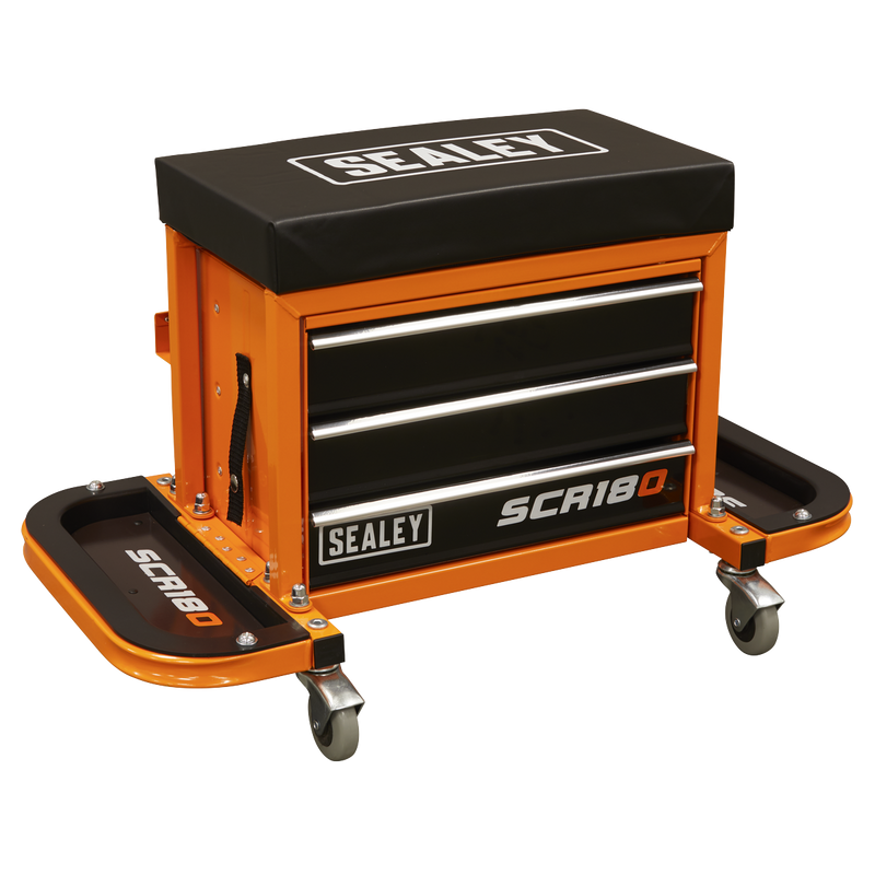 Sealey Workshop Stool & Toolbox - 136kg Load Capacity