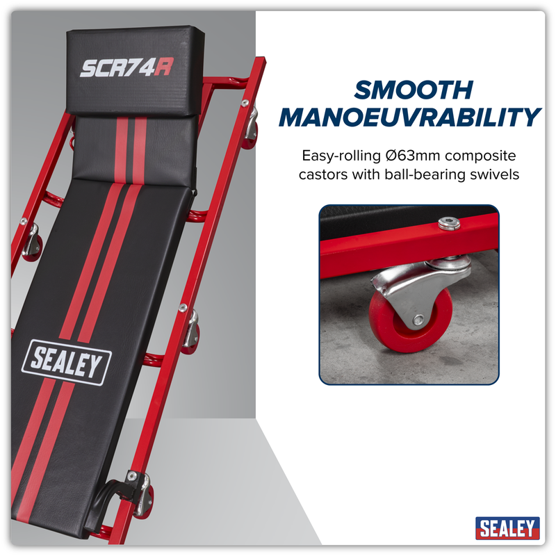 Sealey Creeper SCR74 40" Steel Frame with 6 Wheels