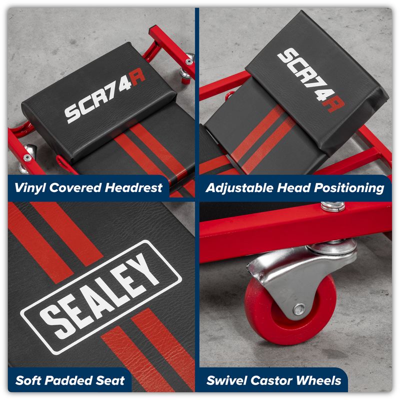 Sealey Creeper SCR74 40" Steel Frame with 6 Wheels