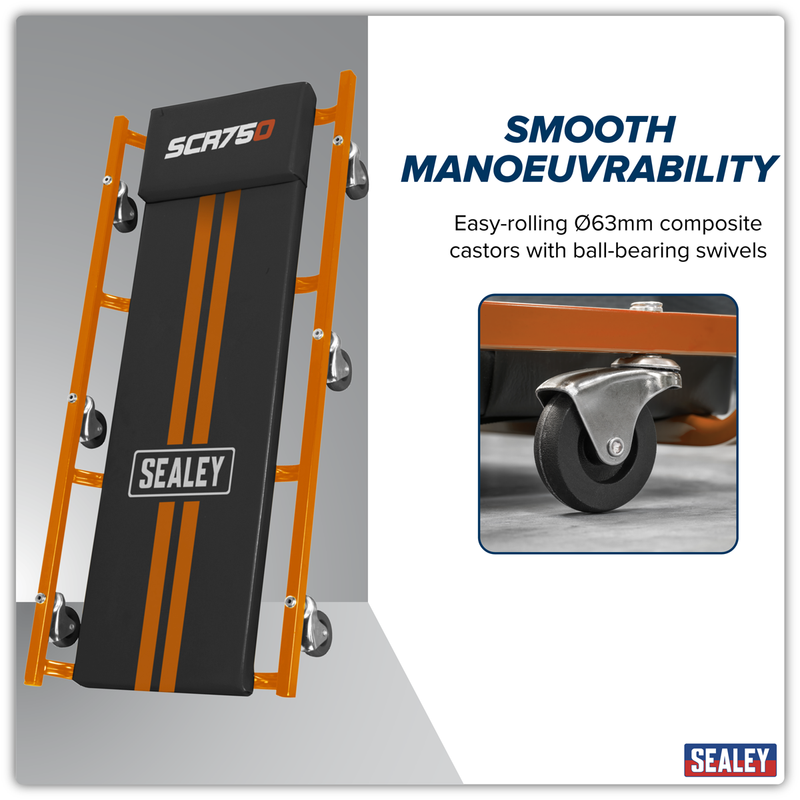 Sealey Creeper SCR75O 150kg Capacity 36" Heavy-Duty Steel Frame