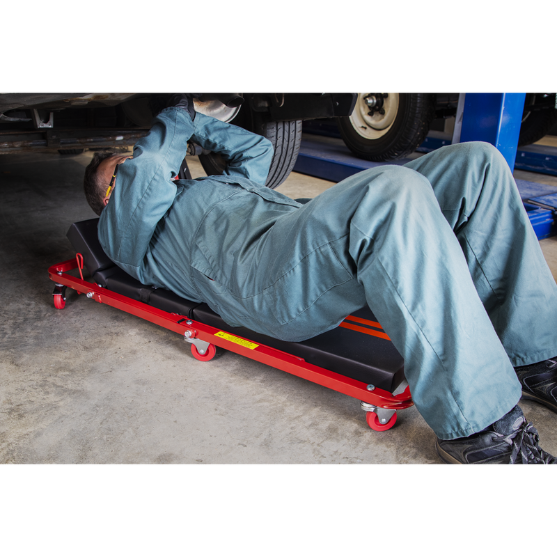 Sealey Steel Creeper/Seat SCR79 180kg Capacity with Adjustable Head Rest