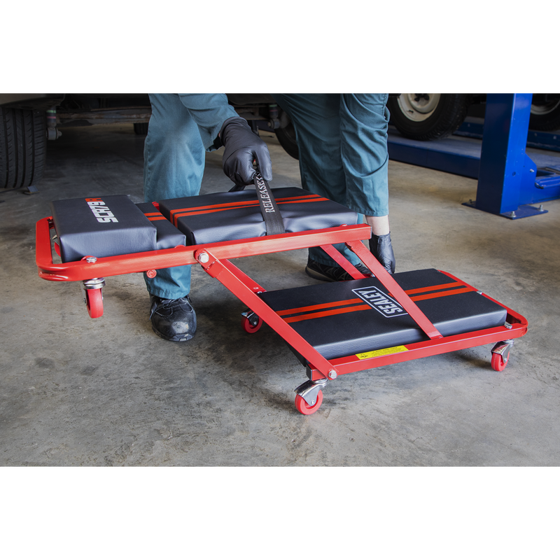 Sealey Steel Creeper/Seat SCR79 180kg Capacity with Adjustable Head Rest
