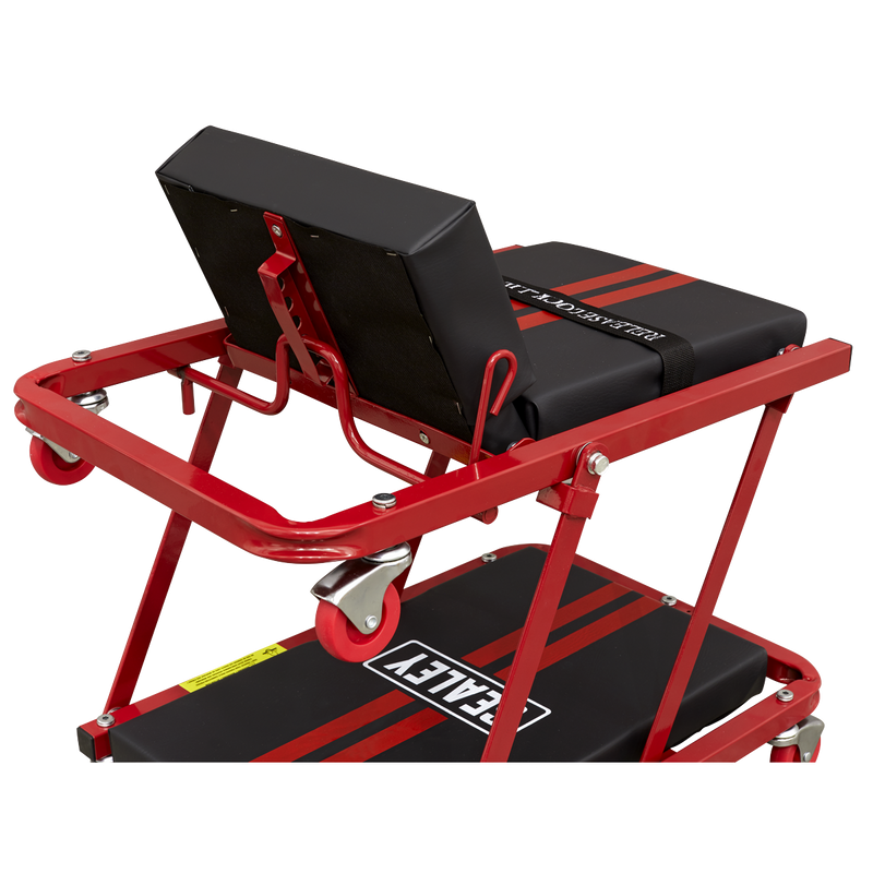 Sealey Steel Creeper/Seat SCR79 180kg Capacity with Adjustable Head Rest