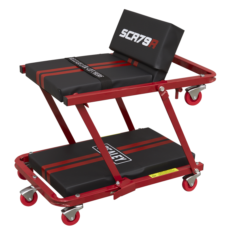Sealey Steel Creeper/Seat SCR79 180kg Capacity with Adjustable Head Rest