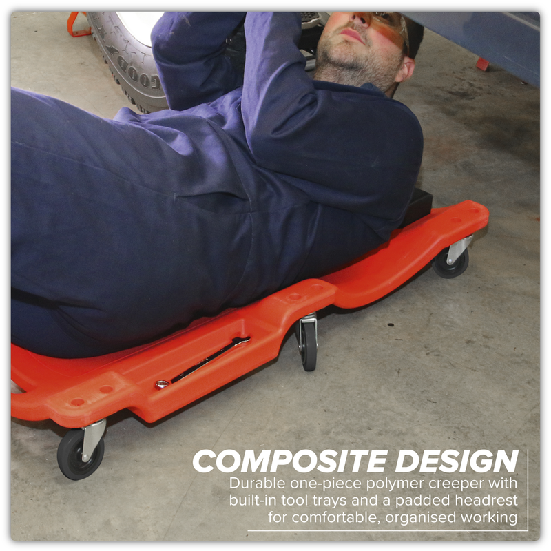 Sealey Composite Creeper SCR80 135kg Capacity 6 Wheels