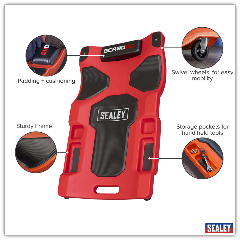 Sealey Composite Padded Creeper SCR80HD 180kg Capacity