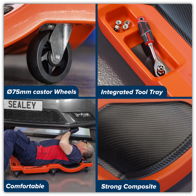 Sealey Composite Padded Creeper SCR80HD 180kg Capacity