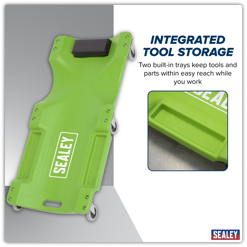 Sealey Composite Creeper SCR80HV 135kg Capacity Hi-Vis Green