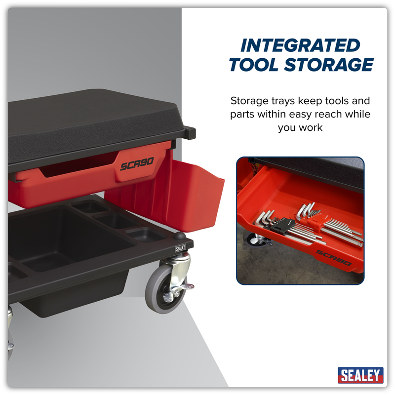 Sealey Mechanic's Deluxe Detailing Utility Seat 150kg Capacity