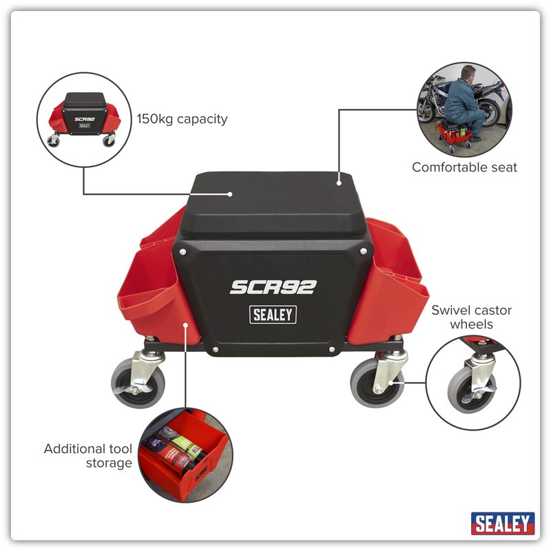 Sealey Mechanic's Detailing Utility Seat 150kg Capacity