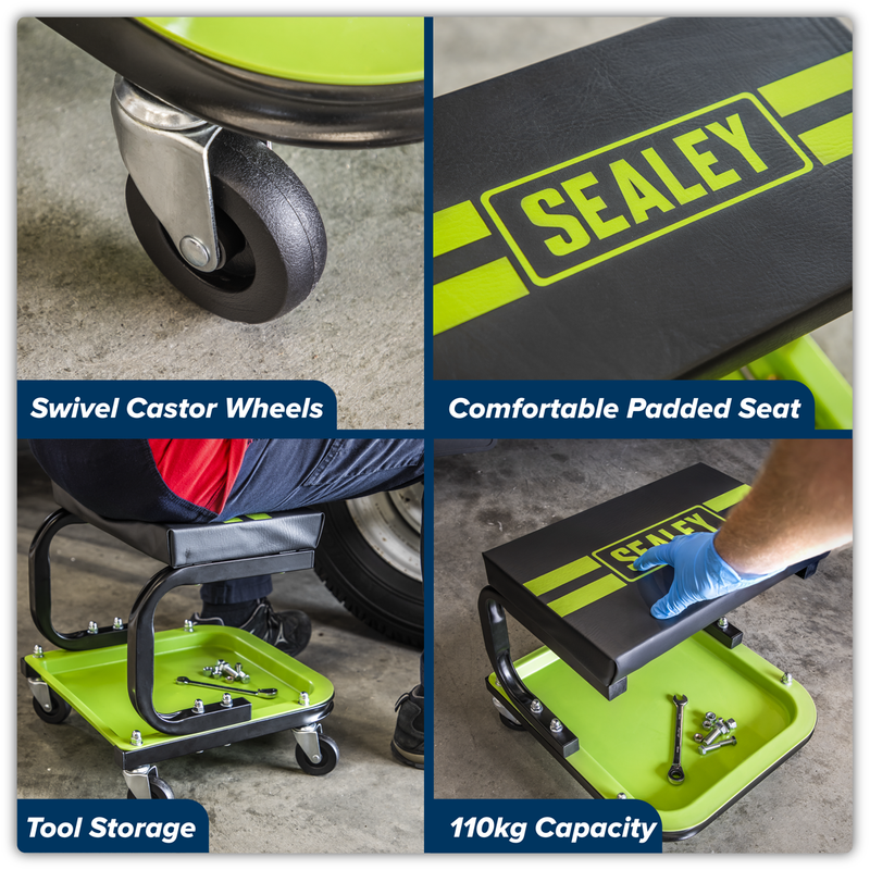 Sealey Mechanic's Utility Seat SCR9HV 110kg Capacity