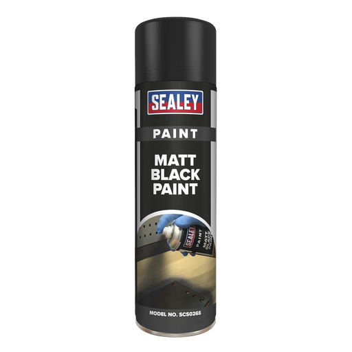 Sealey Matt Paint 500ml Black - Pack of 6