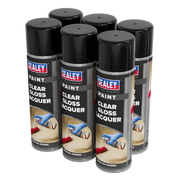 Sealey Gloss Lacquer 500ml Clear - Pack of 6