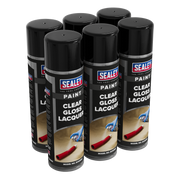 Sealey Gloss Lacquer 500ml Clear - Pack of 6