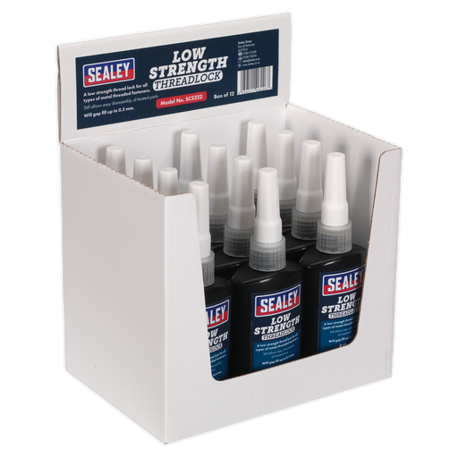 Sealey Low Strength Thread Lock 50ml - Pack of 12