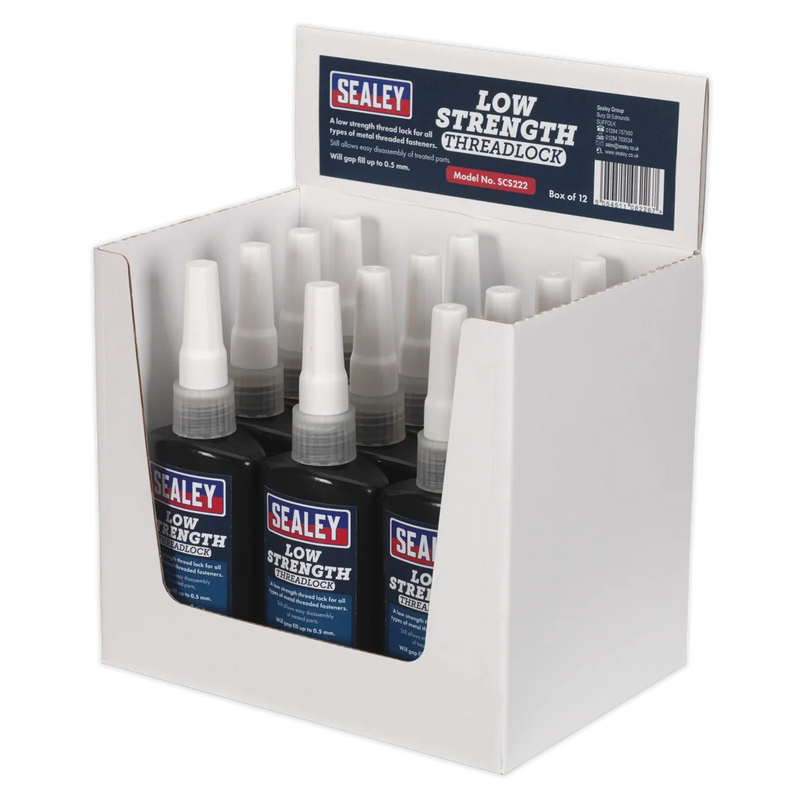 Sealey Low Strength Thread Lock 50ml - Pack of 12