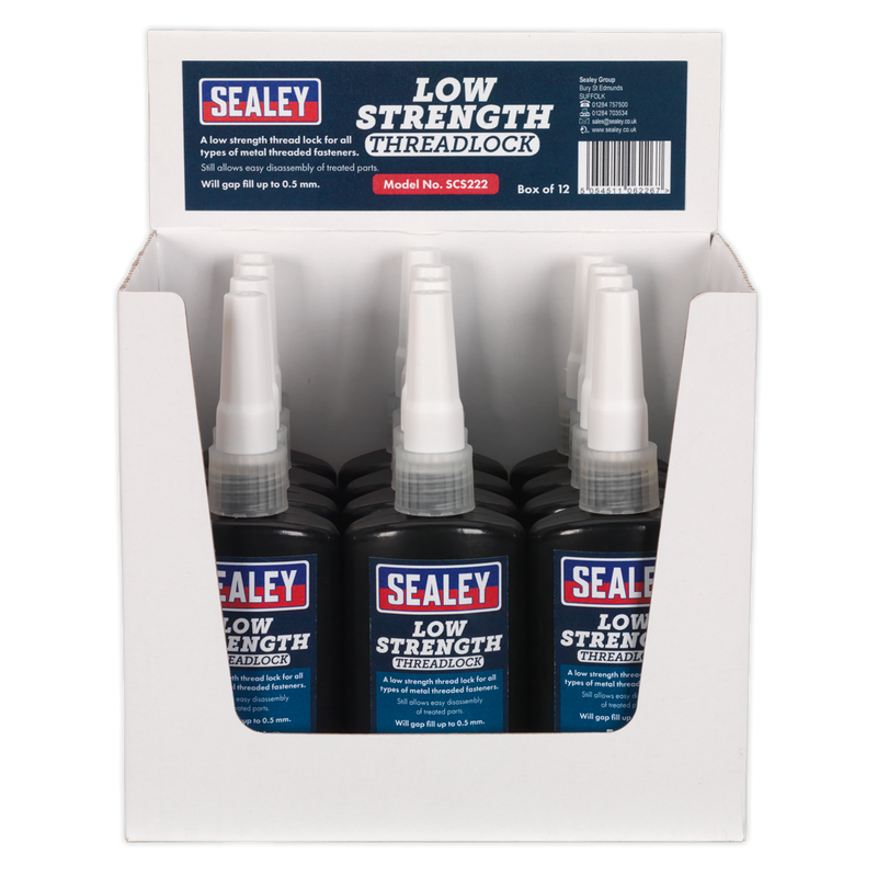 Sealey Low Strength Thread Lock 50ml - Pack of 12