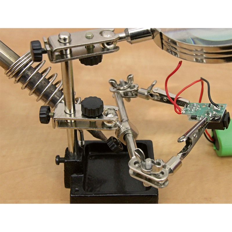 Sealey Mini Robot Soldering Stand SD150H with Magnifier