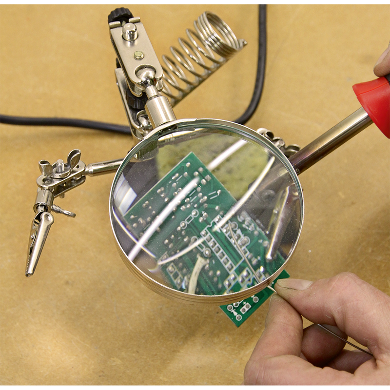 Sealey Mini Robot Soldering Stand SD150H with Magnifier