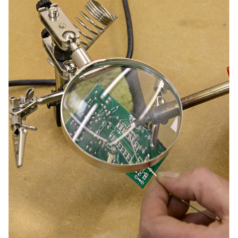 Sealey Mini Robot Soldering Stand SD150H with Magnifier