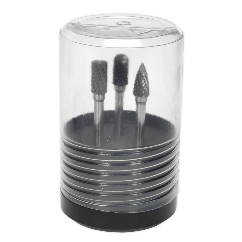 Sealey Tungsten Carbide Rotary Burr Set 3 Piece Ø10mm
