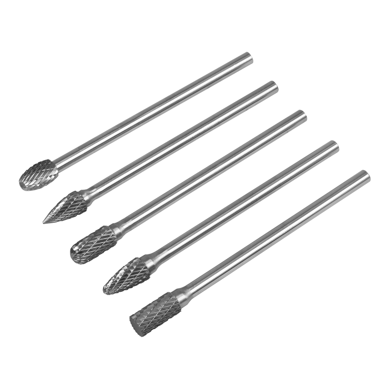 Sealey Tungsten Carbide Rotary Burr Set 5 Piece Ø10mm